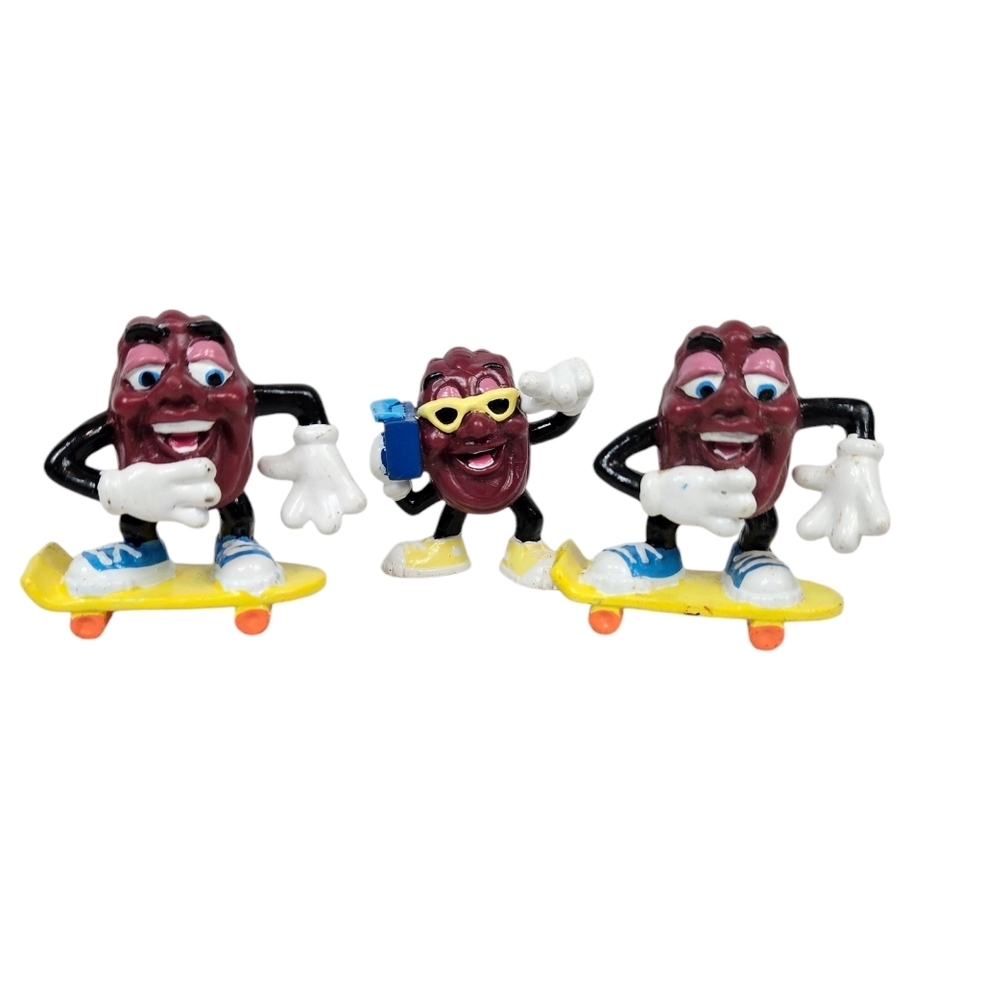 Vintage Calras 80s California Raisins Skateboard PVC Figurines Lot of 3 S1 - Picture 4 of 7